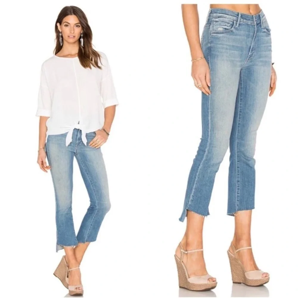 MOTHER Insider Crop Step Fray Jeans in SHAKE WELL SIZE 27